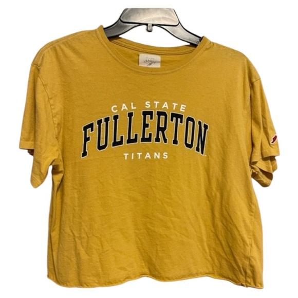 ORIGINAL LEAGUE Est.‎ 1991-CSU-Fullerton Women’s Yellow Crop T-Shirt-Size L - Picture 1 of 3